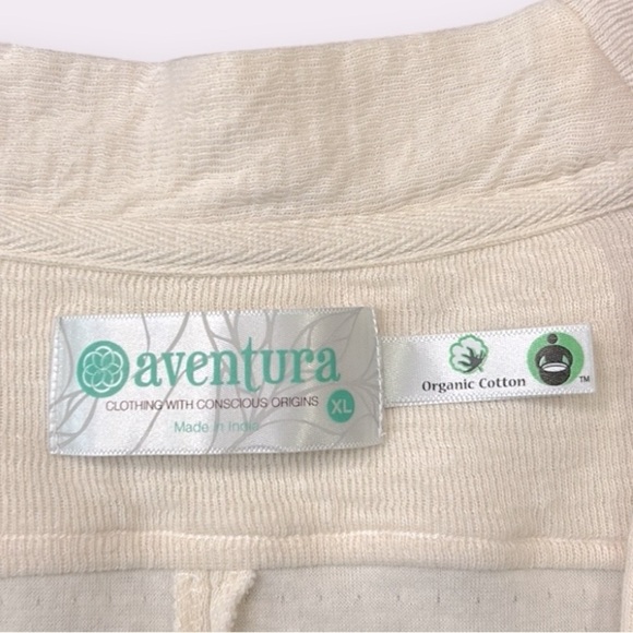 Aventura Organic Cotton Embroidered Sleeve One Button Jacket Top Beige Size XL - Picture 4 of 11